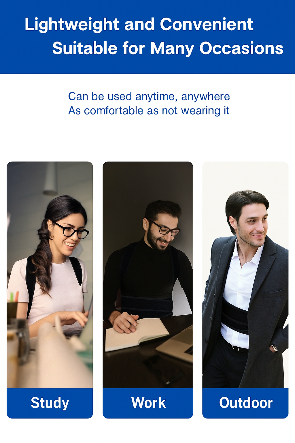 Adjustable Back Posture Corrector/ Slouching Relieve Pain Belt Women Men