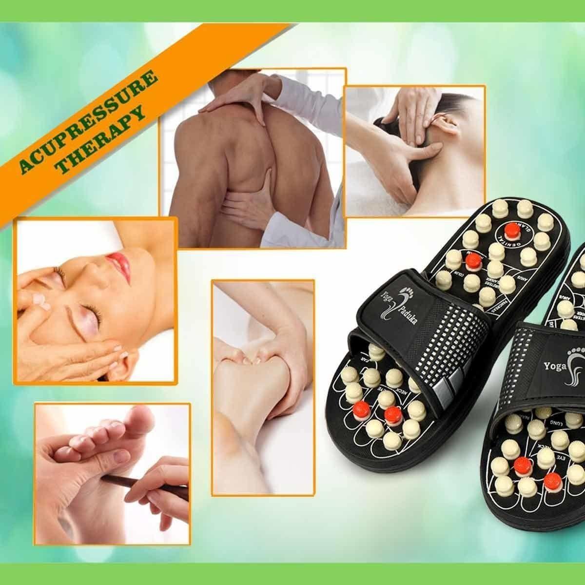 DRIPMINT Acupressure and Magnetic Therapy Paduka Slippers for Full Body Blood Circulation For Men and Women