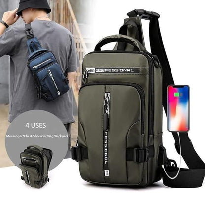 DRIPMINT Sling Bag with USB Charging Port