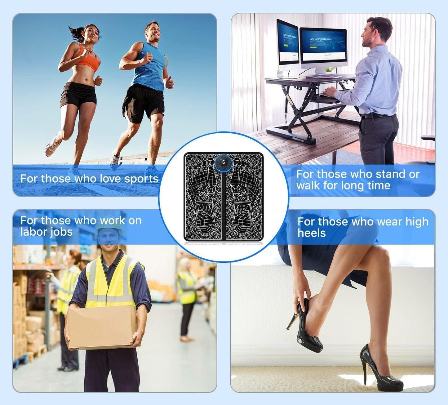 DRIPMINT Vibrating Bubble Electric Ems Foot Massager Pad